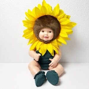 Vintage 90s Anne Geddes Sunflower Baby Doll